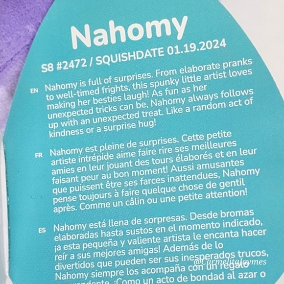 NAHOMY 🐸 Purple Tadpole Baby Frog Original Squishmallows By Kellytoy NWT - Picture 4 of 8